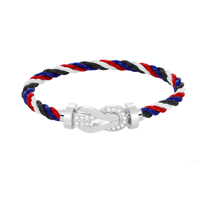 [AuraEcho]CHANCE LARGE 8 FIGURE BUCKLE HALF DIAMOND BRACELET SILVER