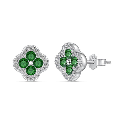[AuraEcho]Four-Leaf Clover Flower Shaped Earrings