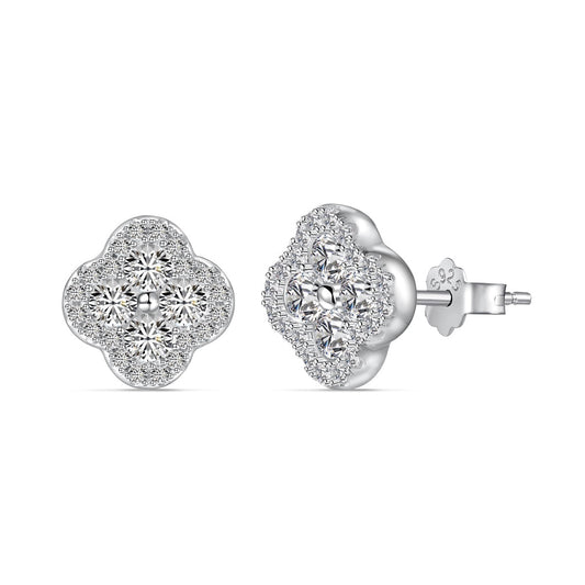 [AuraEcho]Four-Leaf Clover Flower Shaped Earrings