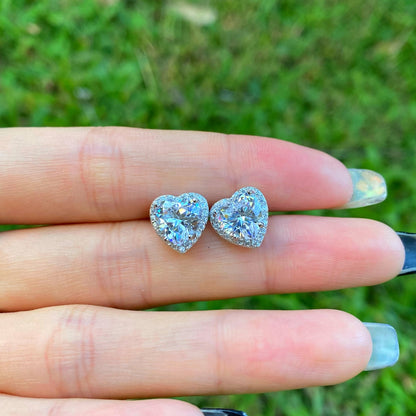 [AuraEcho]Sparkling Heart Shape Lover Earrings