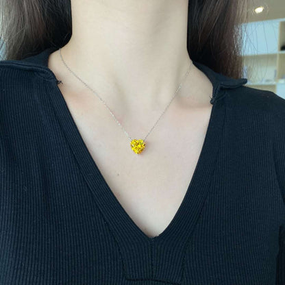 [AuraEcho]6.0 carat Radiant Heart Shape Necklace