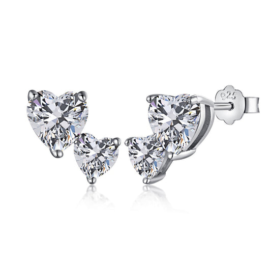 [AuraEcho]Double Heart-Shape Classic Princess Style Earrings