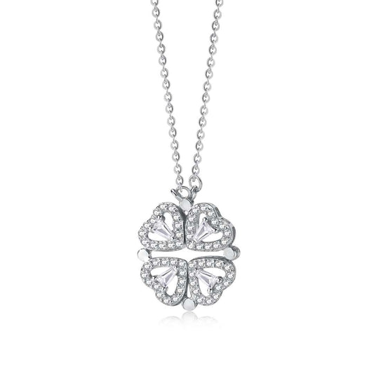 [AuraEcho]Ornate Heart Cut Flower Shape Necklace