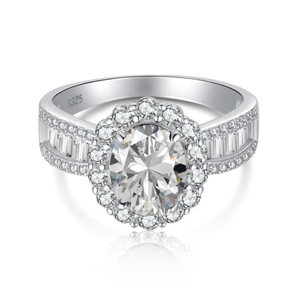 [AuraEcho]1.5 Carat Dazzling Charming Oval Cut Banquet Ring