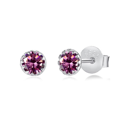 [AuraEcho]Sparkling Colorful Round Shape Earrings
