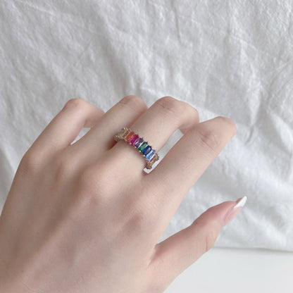 [AuraEcho]Unique Colorful Radiant Cut RIng