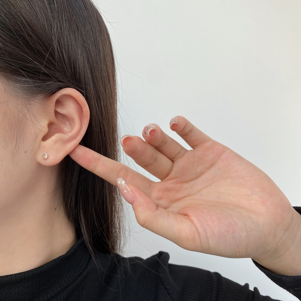 [AuraEcho]Sparkling Colorful Round Shape Earrings
