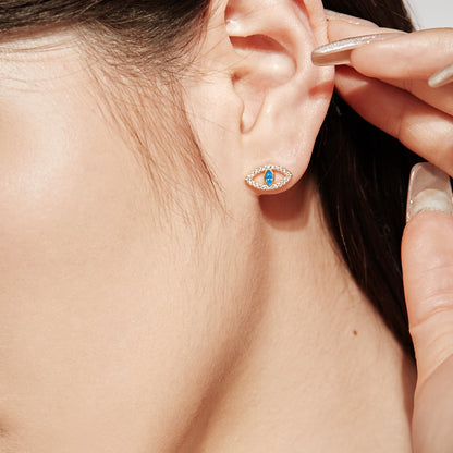 [AuraEcho]Blue Devil Eyes Hollow Stud Earrings