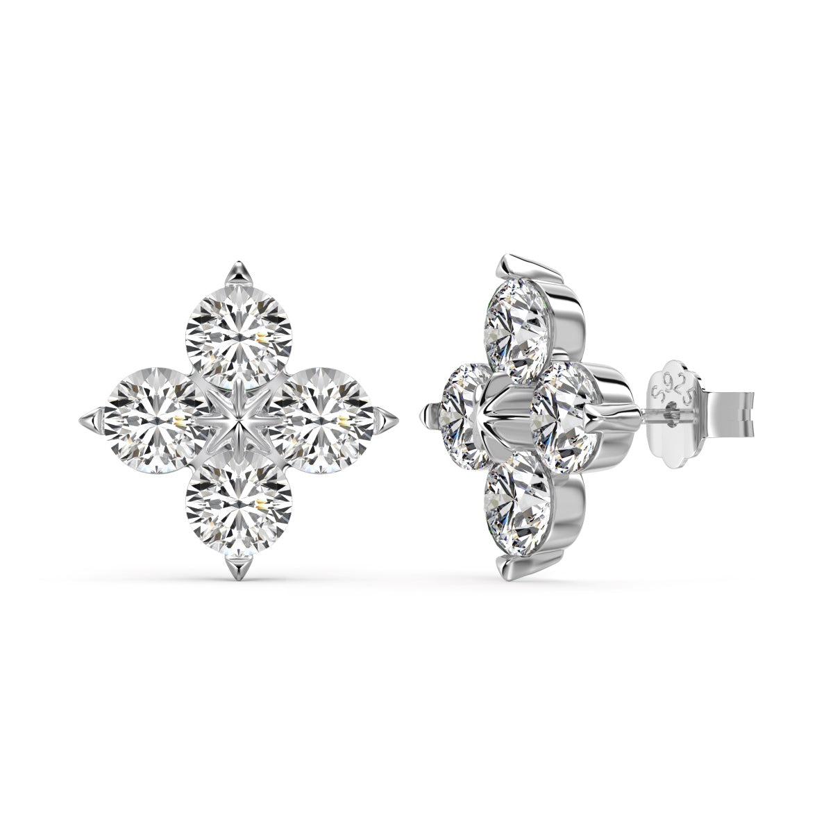 [AuraEcho]Four-Leaf Clover Eight-Pointed Star Earrings