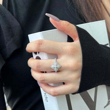 [AuraEcho]Luxurious Colorful Flower Shape Banquet Ring