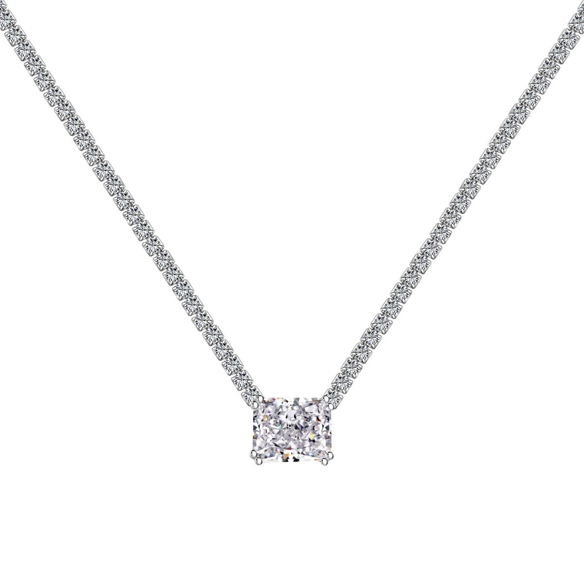 [AuraEcho]4.0 Carat Elegant Radiant Cut Necklace
