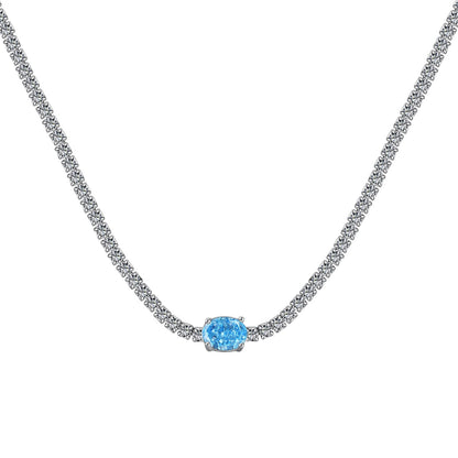 [AuraEcho]1.0 Carat Shining Oval Cut Necklace