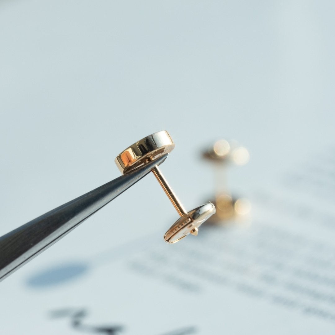 [AuraEcho]LOVE EARRINGS PINK GOLD 10MM