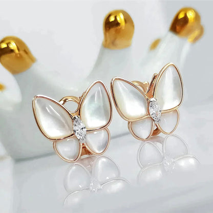 [AuraEcho]BUTTERFLY MOP DIAMOND EARRINGS