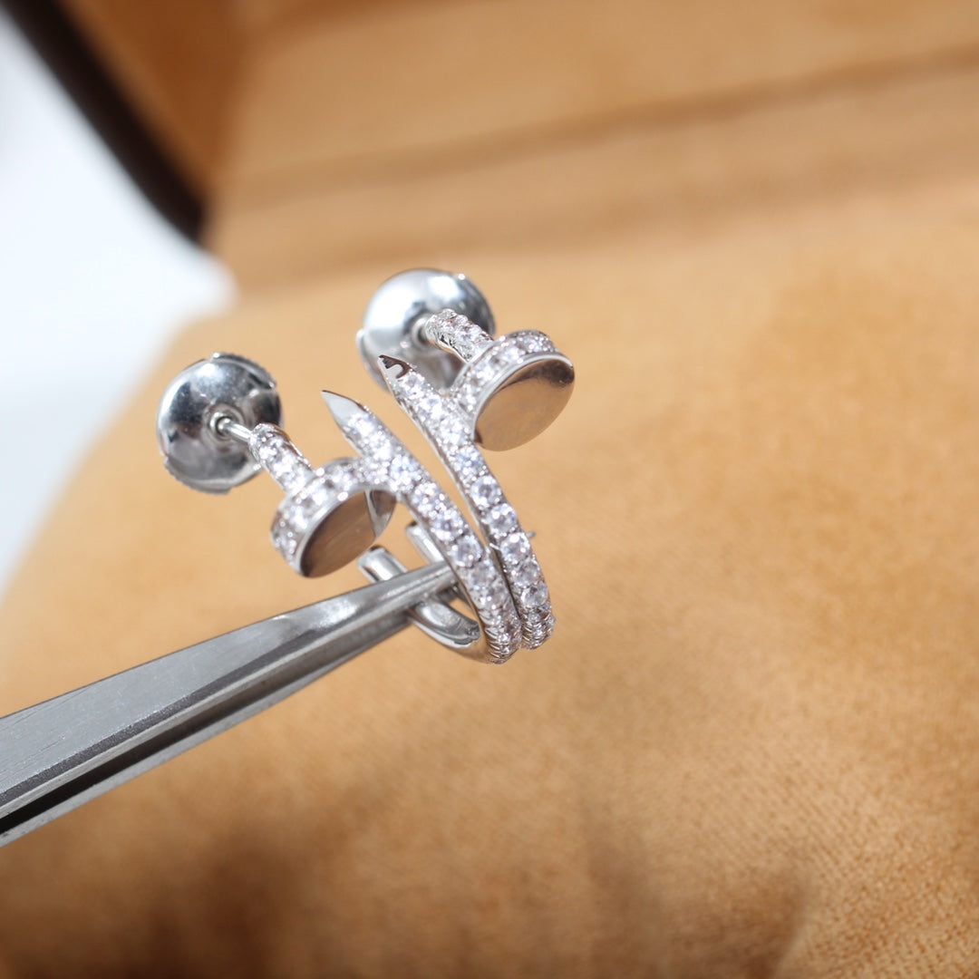 [AuraEcho]JUSTE EARRINGS 12.75MM SILVER DIAMOND