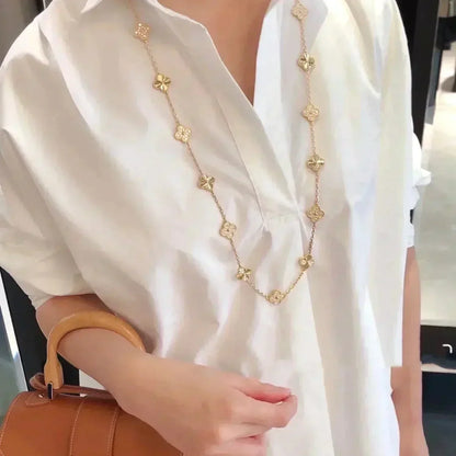 [AuraEcho]CLOVER 20 MOTIFS LASER DIAMOND NECKLACE