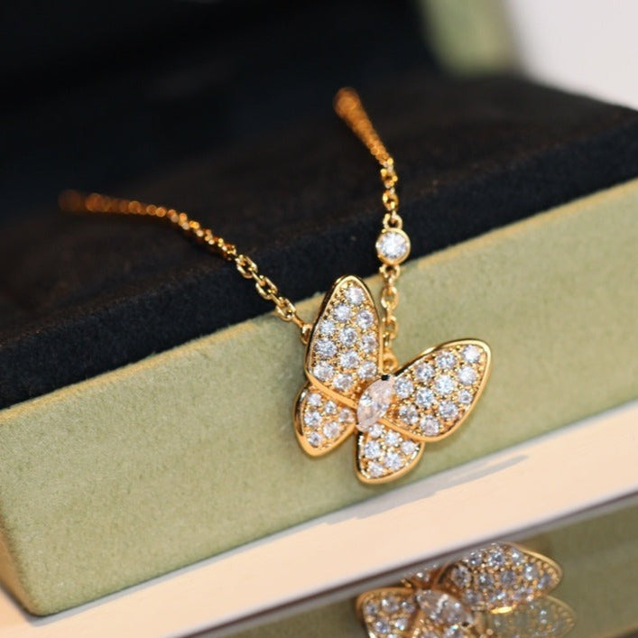 [AuraEcho]BUTTERFLY DIAMOND NECKLACE