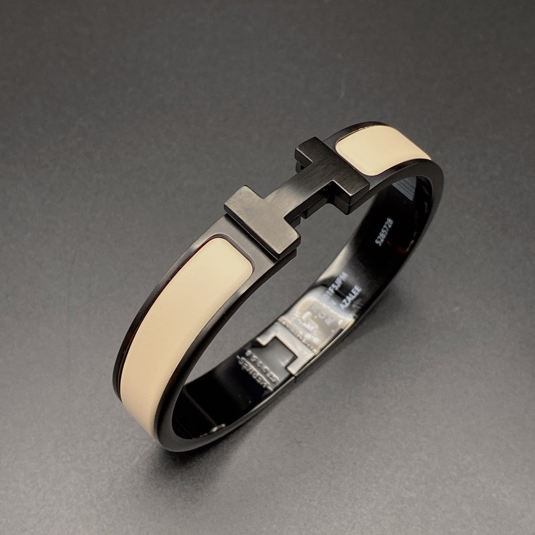 [AuraEcho]H BRACELET 12MM BLACK BEIGE CERAMIC