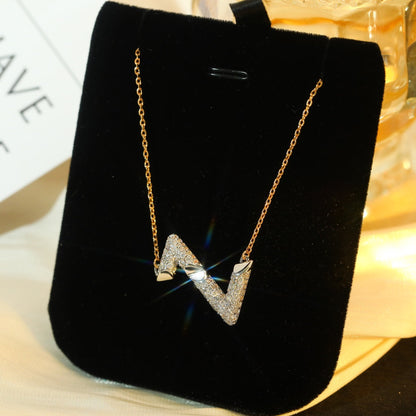 [AuraEcho]VOLT SILVER DIAMOND PEDANT NECKLACE