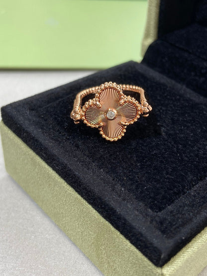 [AuraEcho]CLOVER RIVERSIBLE ROSE GOLD RING