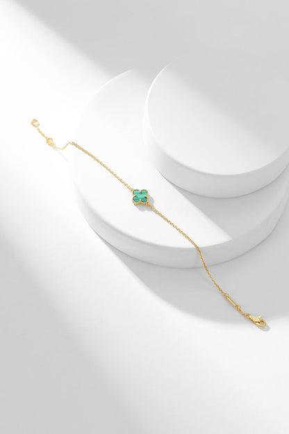 [AuraEcho]CLOVER BRACELET MALACHITE 1 MOTIF