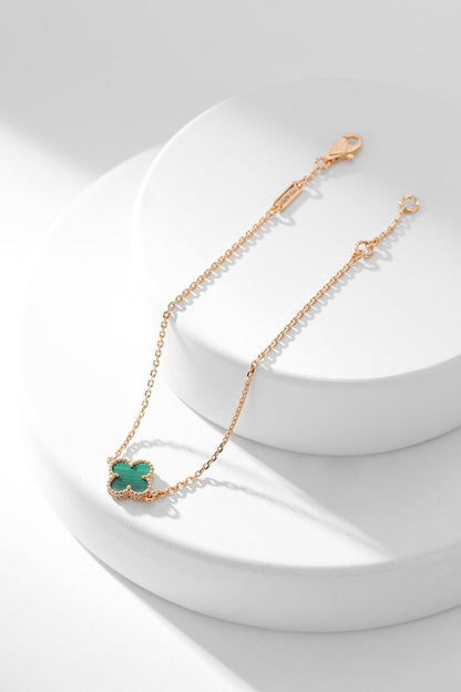 [AuraEcho]CLOVER BRACELET MALACHITE 1 MOTIF