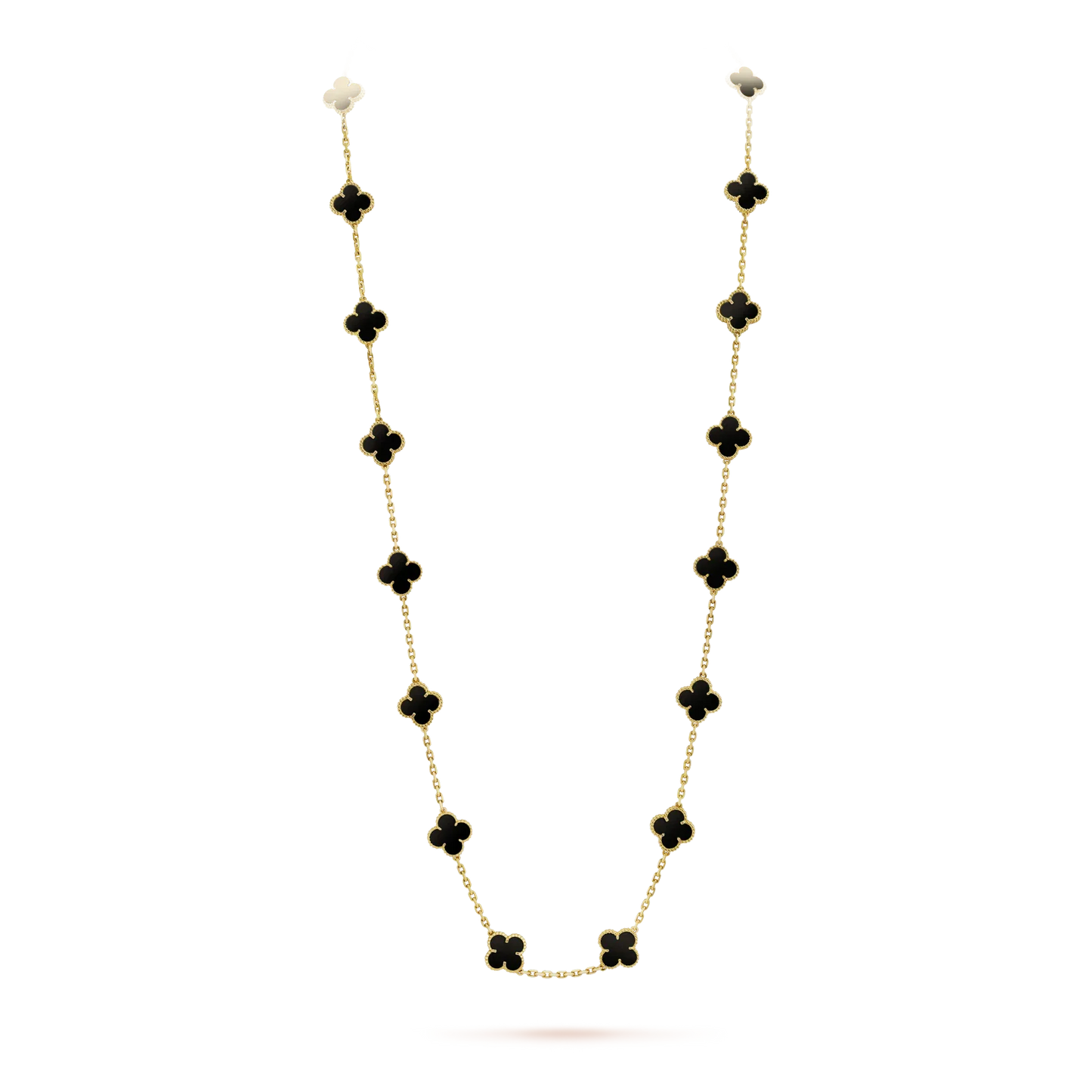 [AuraEcho]CLOVER 20 MOTIFS ONYX NECKLACE
