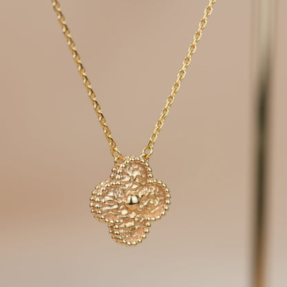 [AuraEcho]CLOVER 15MM  BRONZING NECKLACE