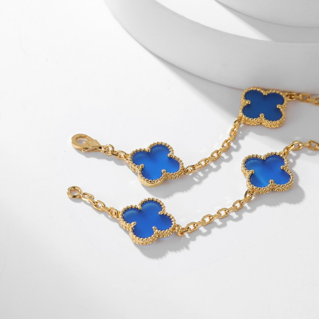 [AuraEcho]CLOVER 10 MOTIFS BLUE AGATE NECKLACE