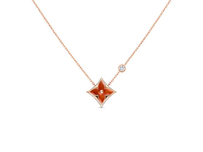 [AuraEcho]STAR NECKLACE PINK GOLD 1 DIAMOND