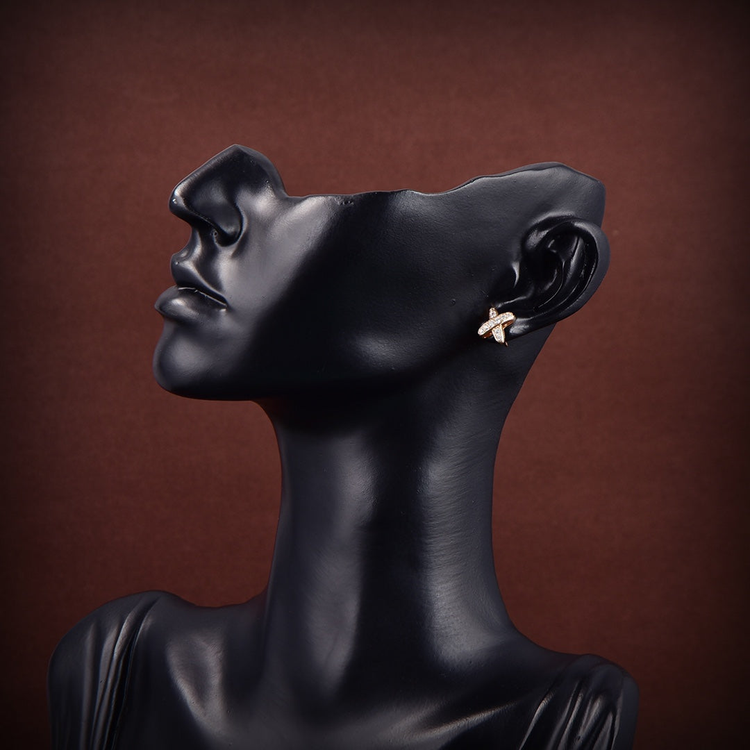 [AuraEcho]JEUX DE GOLD DIAMOND EARRINGS