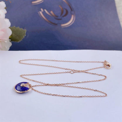 [AuraEcho]AMULETTE ROSE GOLD AGATE NECKLACE