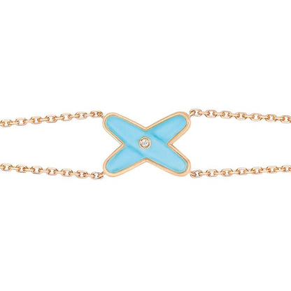 [AuraEcho]JEUX BRACELET TURQUOISE PINK GOLD 1 DIAMOND