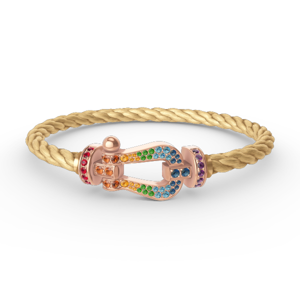 [AuraEcho]FORCE LARGE HORSESHOE  COLORED DIAMOND BRACELET ROSE GOLD